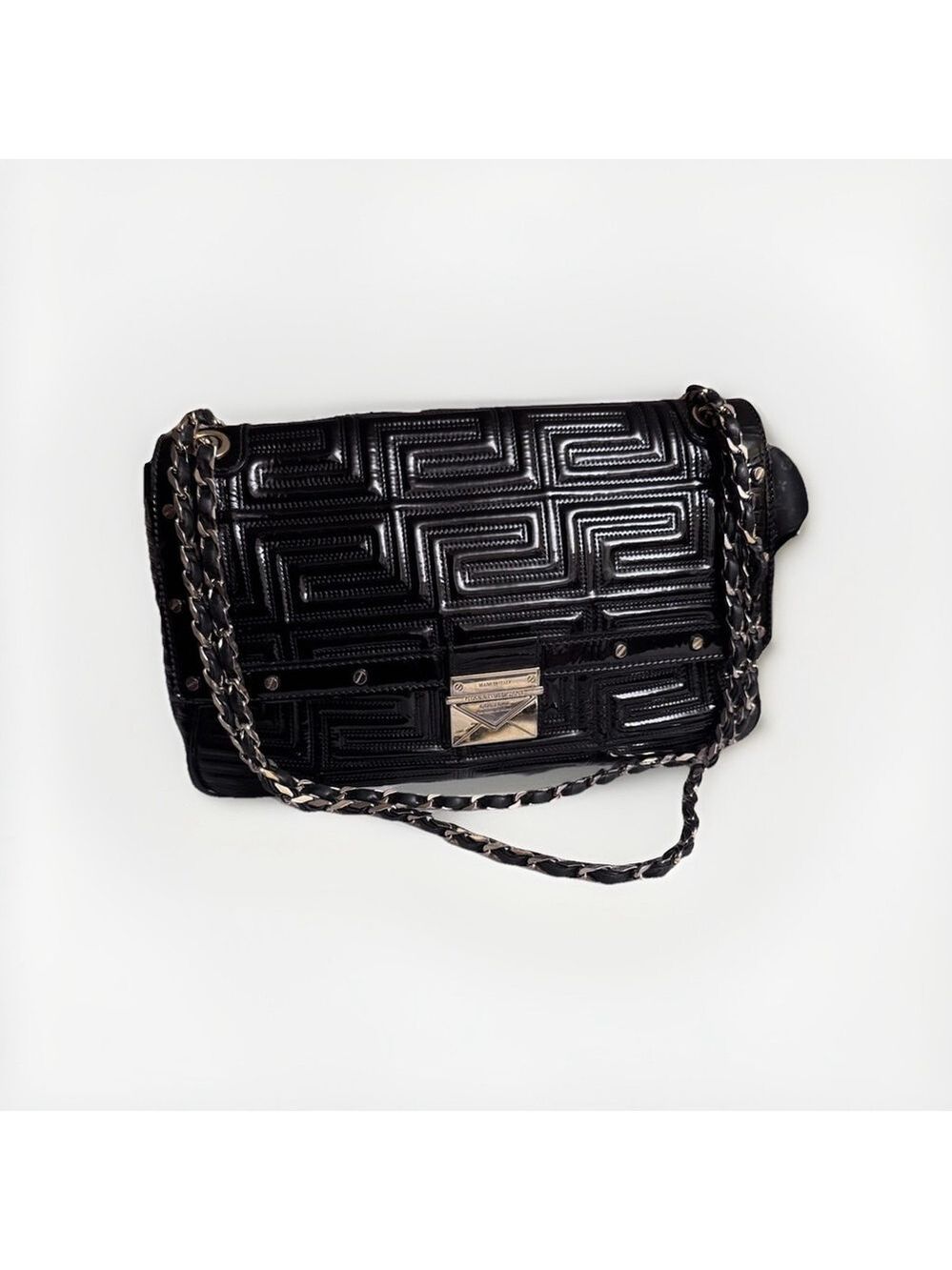 Gianni Versace Quilted Patent Leather Shoulder Bag - Picture 14 of 16